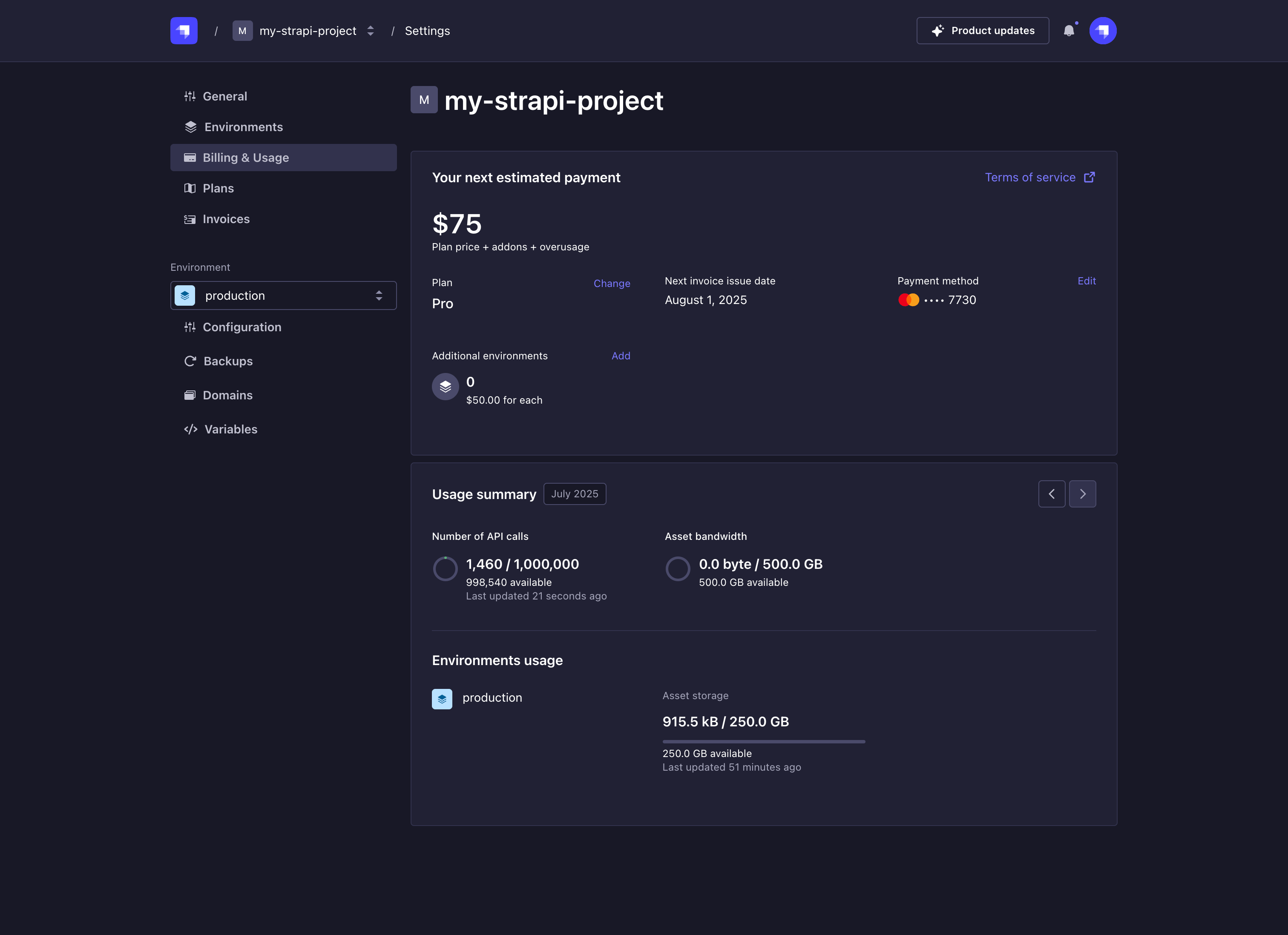 Project billing
